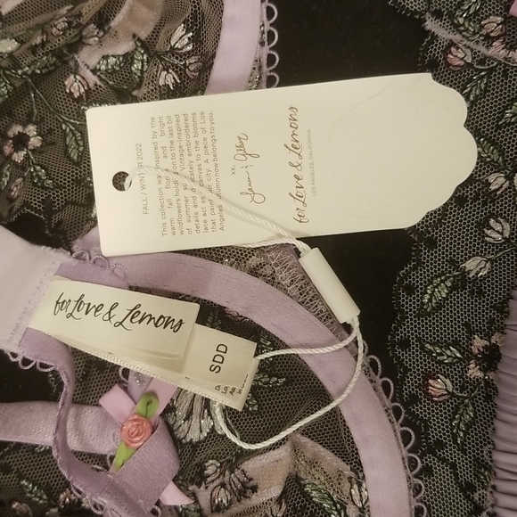 💕FOR LOVE AND LEMONS💕 Lorelei Underwire Bra SDD + Thong Panty Medium Lilac NWT - Picture 16 of 16
